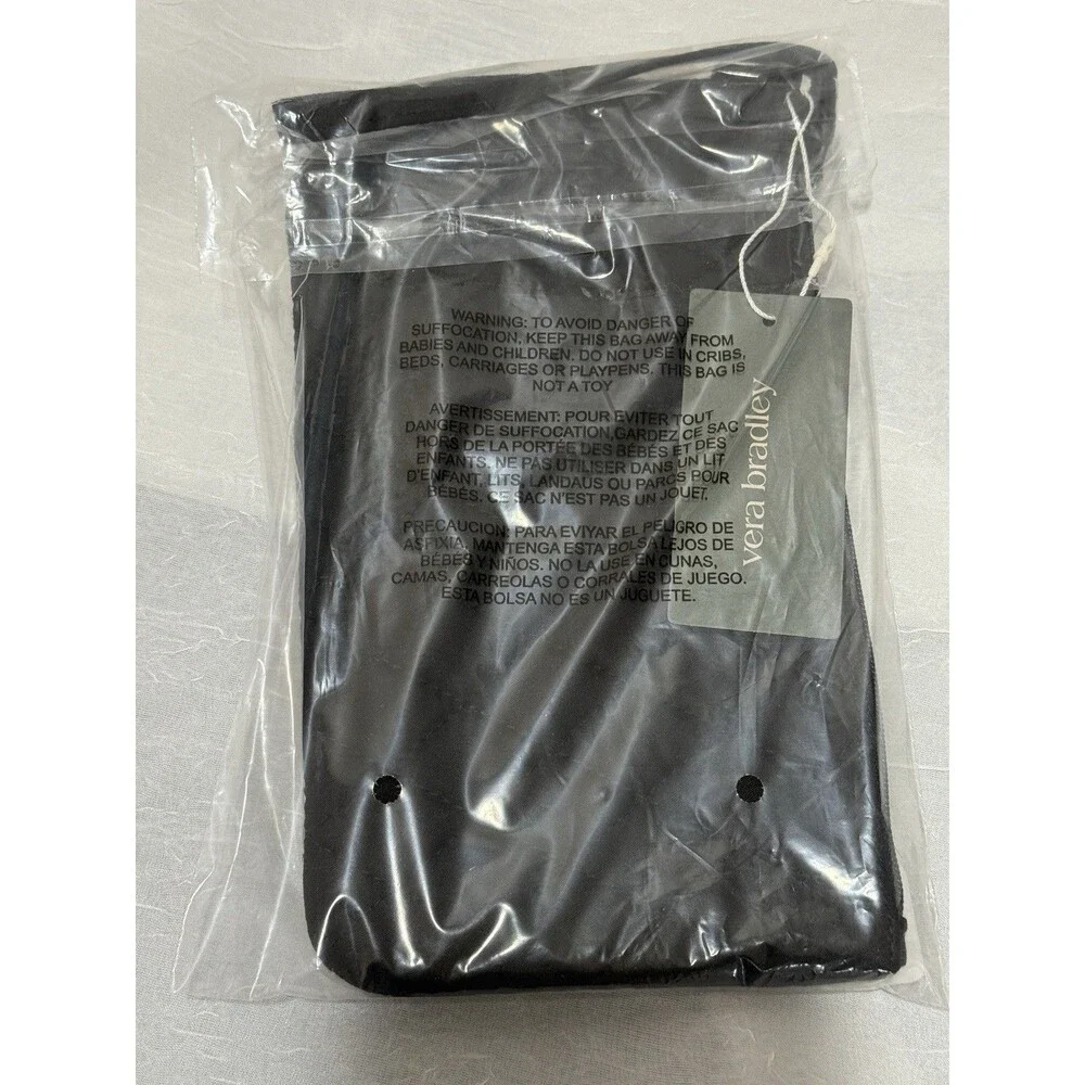 Vera Bradley Moonless Night Essential Zip Wristlet Nylon Quilted Black Brand New - Picture 5 of 7